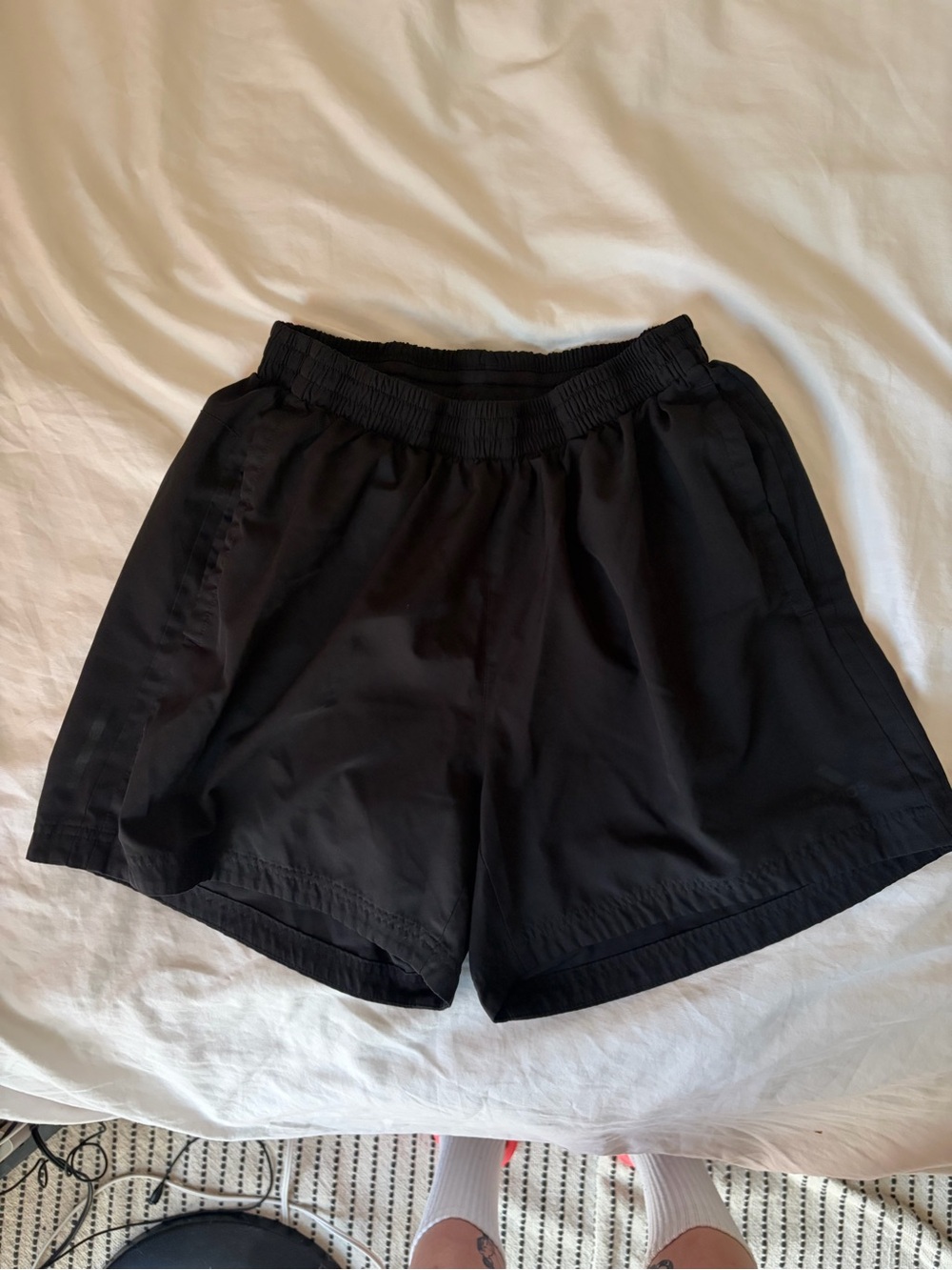 Adidas Black Athletic Elastic-Waist Shorts